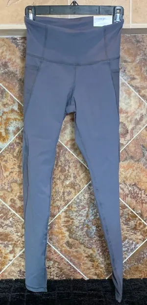 Old Navy Elevate Gray Mesh Trim Compression High Rise Leggings Pockets Small NWT thumbnail 1