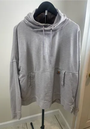 Carhartt Light Gray Pullover Hoodie Sweatshirt thumbnail 1