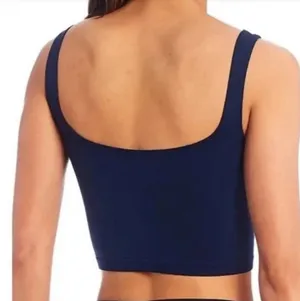 NWT Free People Navy Blue Crop Top Tank Medium/Large thumbnail 5