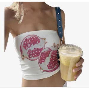 NEW White Y2k Tube Top Strapless Crop Top Pomegranate S thumbnail 2