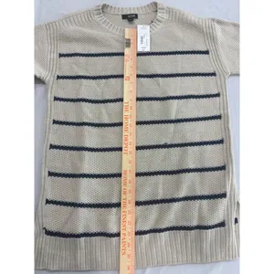 ANA A New Approach Striped Crew Neck Sweater Oatmeal Navy Blue Medium NWT‎ thumbnail 7