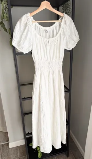 NWT Madewell Sophia Midi Dress in Seersucker Check thumbnail 1