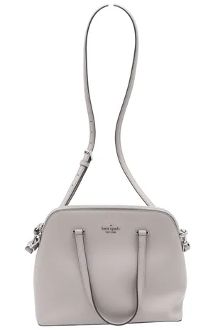 Kate Spade Satchel Womens Medium Larchmont Avenue Dome Gray Leather Crossbody thumbnail 1