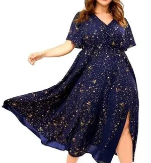 Bloomchic Elegant Navy Blue Starry Dress - Size 12 thumbnail 1