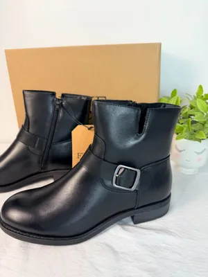 Frye Womens 9M Black Leather Ankle Boots Buckle Zip Casual Biker NWT thumbnail 8