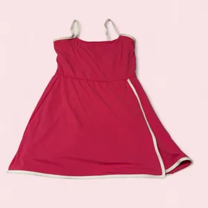 all in motion Bright Pink Mini Dress with white Trim thumbnail 1