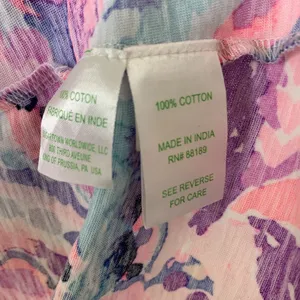 Lilly Pulitzer Meg Colony Coral Shell Out Pink Purple Top Cotton Small Shirt HTF thumbnail 6