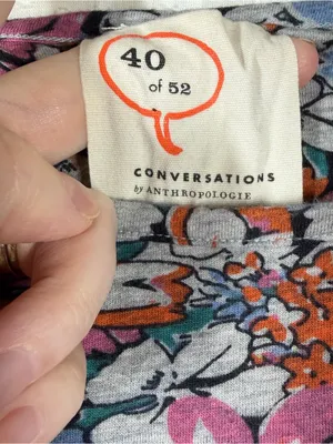 Anthropologie Conversations Floral Short Sleeve Modal Cotton Top thumbnail 3