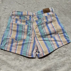 American Eagle Mulitcolor Striped Mom Shorts thumbnail 2