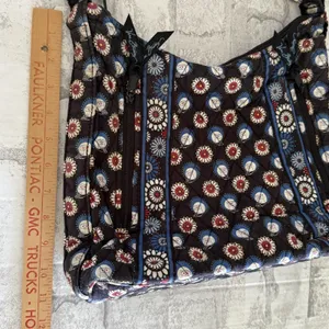 Vera Bradley Retired Night Owl Brown Black Quilted Cotton Hobo Shoulder Bag thumbnail 11