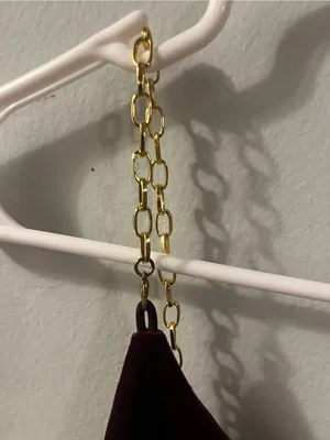 love J Burgundy Midi Slip Dress with Gold Chain Straps thumbnail 2