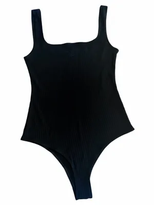 Reformation Black Ribbed Bodysuit thumbnail 2