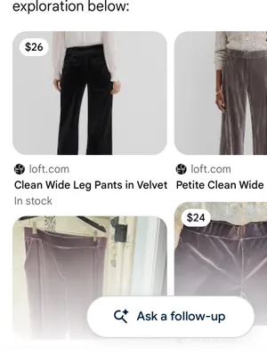 LOFT Gray Velvet Wide-Leg Pull On Pants - Women’s Size Small thumbnail 13