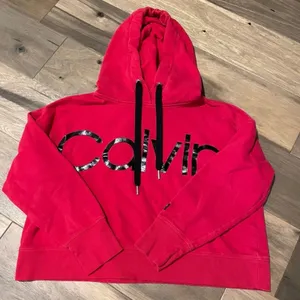Calvin Klein red logo hoodie size M thumbnail 1