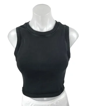 Zara Black Rib Knit Sleeveless Racerback Cami Camisole Crop Sweater Tank Top L thumbnail 1