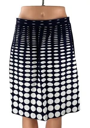 J.Crew Black White Polka Dots Gradient High Waist Pocket A Line Mini Skirt Sz 6 thumbnail 1