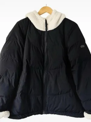 Koolaburra by UGG Reversible Sherpa Puffer Jacket Women’s L Black Cream Size L thumbnail 2