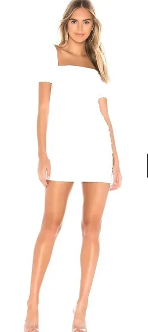 Superdown Rumor Ruched Dress in White‎ Sz L thumbnail 1