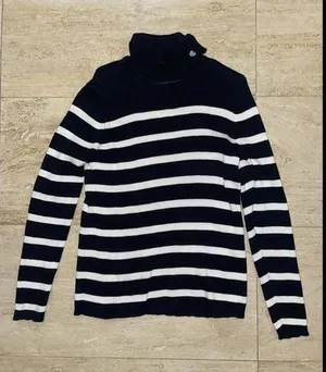 Vtg Lauren Ralph Lauren Womens Medium Cotton Knit Turtleneck Sweater‎ Striped thumbnail 1