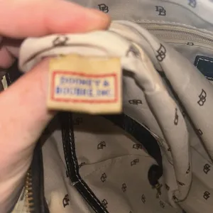Vintage Dooney And Bourke Canvas And Leather Satchel Bag Two Front Buckle Pocket thumbnail 13