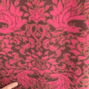 Kay Unger Red Silk Shift Floral Maxi Dress Deep Red Sleeveless V Neck‎ Holiday thumbnail 3