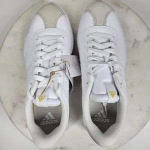 Adidas VL Court 3.0 Skate Sneakers Size 7 White Gold Leather Casual Everyday NEW thumbnail 10