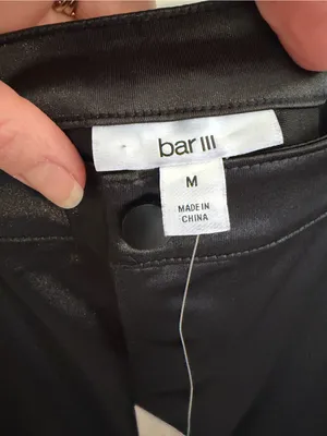 Bar III Retrograde Deep Black Skinny Pants 100130240 Womens‎ Medium NWT thumbnail 2