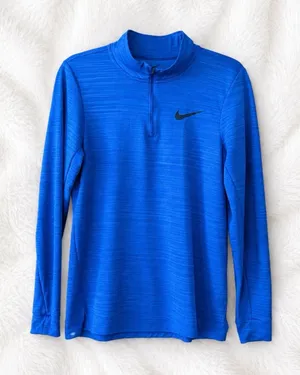 Nike Royal Blue Quarter-Zip Performance Pullover| Size Small thumbnail 1