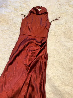 NEW NEW Betsy & Adam Charmeuse Halter nutmeg Dress Sz 10 thumbnail 6