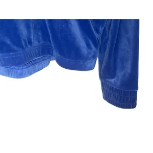 FILA Womens Velour Half Zip Hoodie Size M Blue Velvet Logo Y2K Athleisure‎ thumbnail 5
