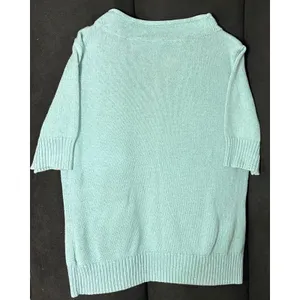 Pendleton Women's Large Blue Short Sleeve Sweater Lightweight‎ Cotton Knit Top thumbnail 2