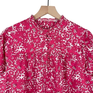J. Crew Floral Popover Blouse Blushing Meadow Sz S NWT thumbnail 4