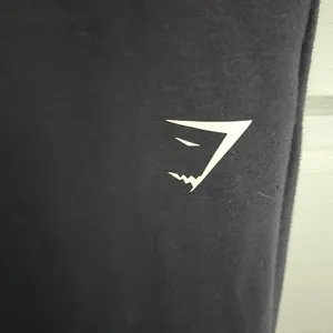 Gymshark Black Jogger Pants with White Logo thumbnail 2