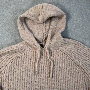Aerie Women's Medium Beige Flecked Rib Knit Hooded Sweater Pullover Hoodie thumbnail 4