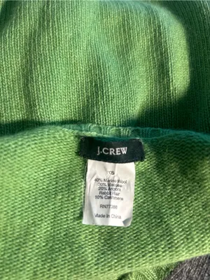 Vintage J.Crew Argyle V-Neck Sweater XS Green Blue Merino Angora Cashmere Y2K thumbnail 3