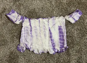 Kiwi & Punch Purple And White Top Womans Small New thumbnail 1