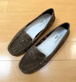 VTG Anne Klein iFlex Olive Suede Grefty Penny Loafer Flats Women 7M thumbnail 1