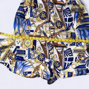 Vintage Retro FUDA International 100% Silk Bomber Jacket Blue Nautical Celestial Astrology Whimsy Whimsigoth Abstract Quirky Size L thumbnail 3