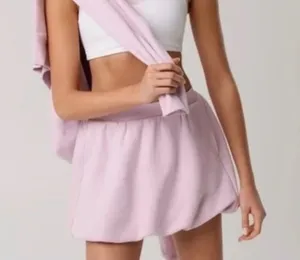OFFLINE by Aerie Bubble Skort Womens Small‎ Purple Fleece Mini Skirt Balletcore thumbnail 1