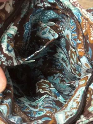 Vera Bradley Brown Blue Paisley Crossbody Purse thumbnail 3