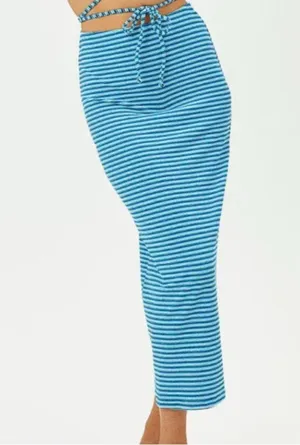 Frankie’s bikinis terry cardigan and skirt set Positano blue stripe thumbnail 2