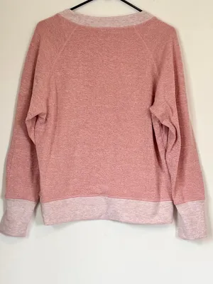 Yelete Pink V-Neck Contrast Trim Sweater - Size: Medium thumbnail 3