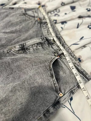 Gray Acid Washed Cargo Extra Wide Leg Baggy Jeans Sz13 Indie Hipster Grunge Y2K. thumbnail 3