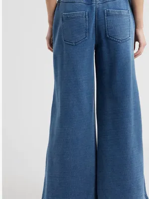 COS Denim-Wash Jersey wide leg pants blue sz S streetwear minimalist thumbnail 2
