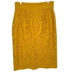 NWT Tracy Reese x Anthropologie Sunshine Eyelet Pencil Skirt Button‎ Front Sz 14 thumbnail 6
