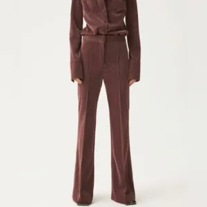 H&M Shimmering Brown Flare Pants thumbnail 3
