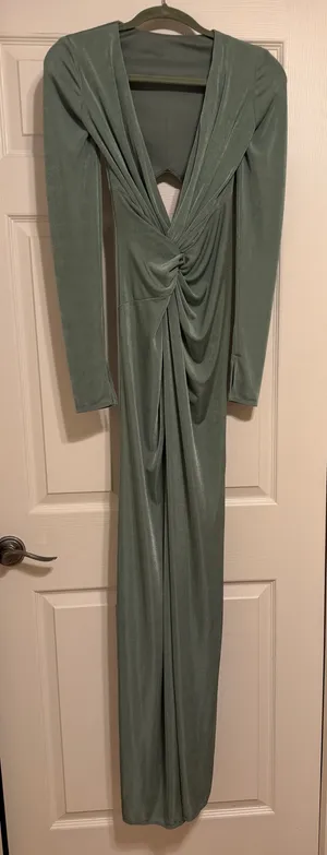 Katie May | Free People In A Mood Gown in Sage Green thumbnail 5