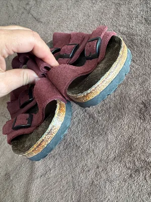 Betula by Birkenstock Women's Triple-Strap Suede Sandals in Wine thumbnail 6