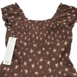 NEW Madden Girl‎ Brown Pink Floral Fit and Flare Dress Juniors Small Cottagecore thumbnail 9