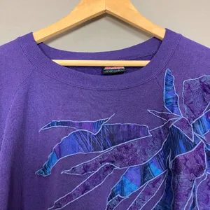 Vintage Sweatshirt Abstract Applique Pattern Small FLAWS Women Plus‎ Size XXXL thumbnail 14
